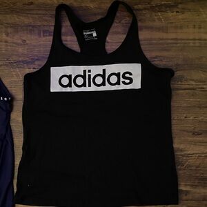 Adidas Black and White Logo Tank
